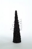  Kerstkegel glitter hout zwart